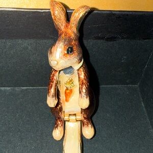 NWT Monet Brown and Gold Rabbit collectible new in box, 2010